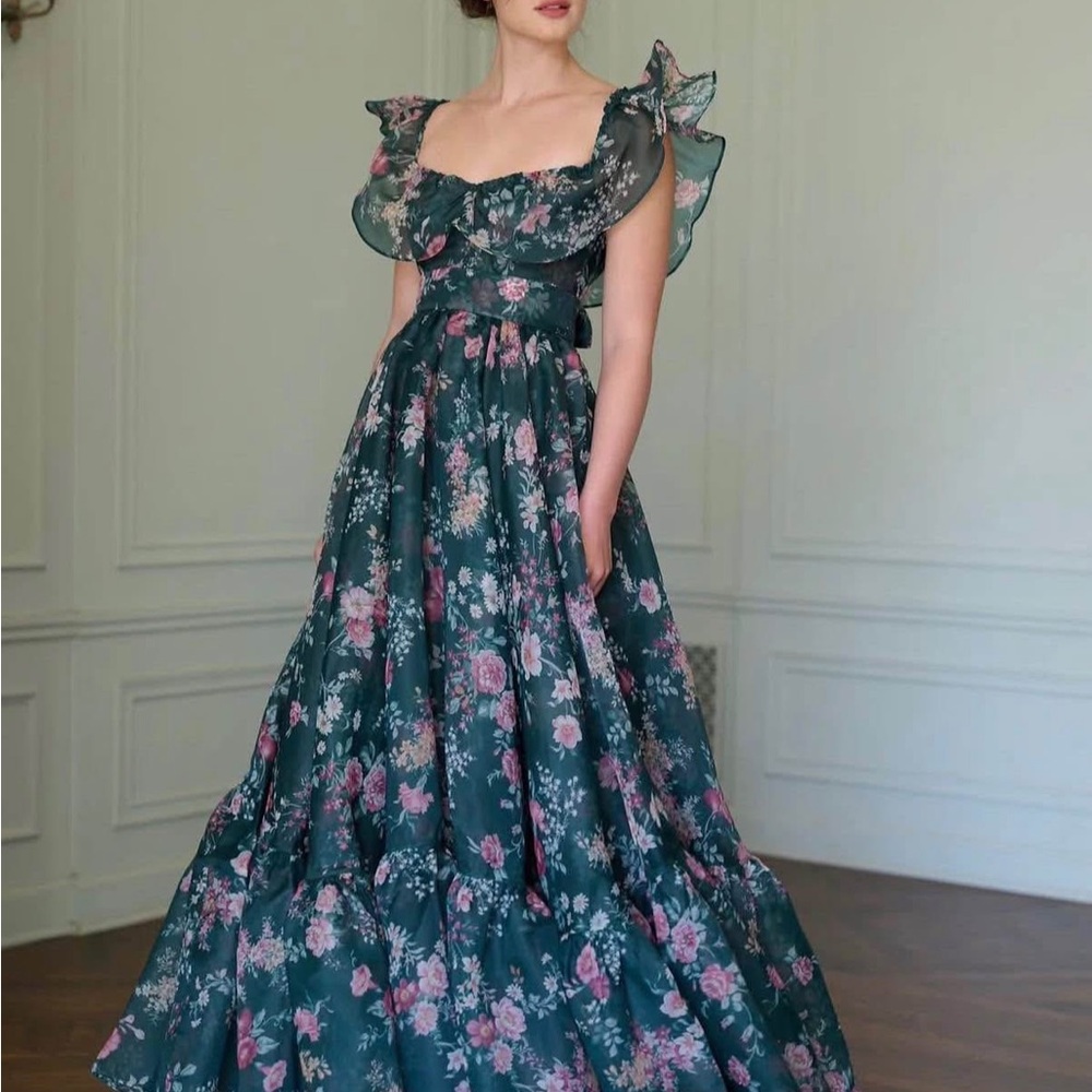 Selkie Floral Maxi Dress with Ruffles